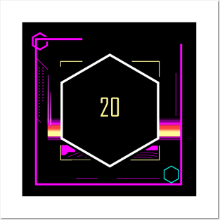 D20 - Neon (Version 1) Posters and Art